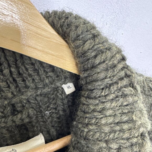 Scotch & Soda Men XL Cable Knit Wool Alpaca Blend Zip Jacket Green - Picture 4 of 8